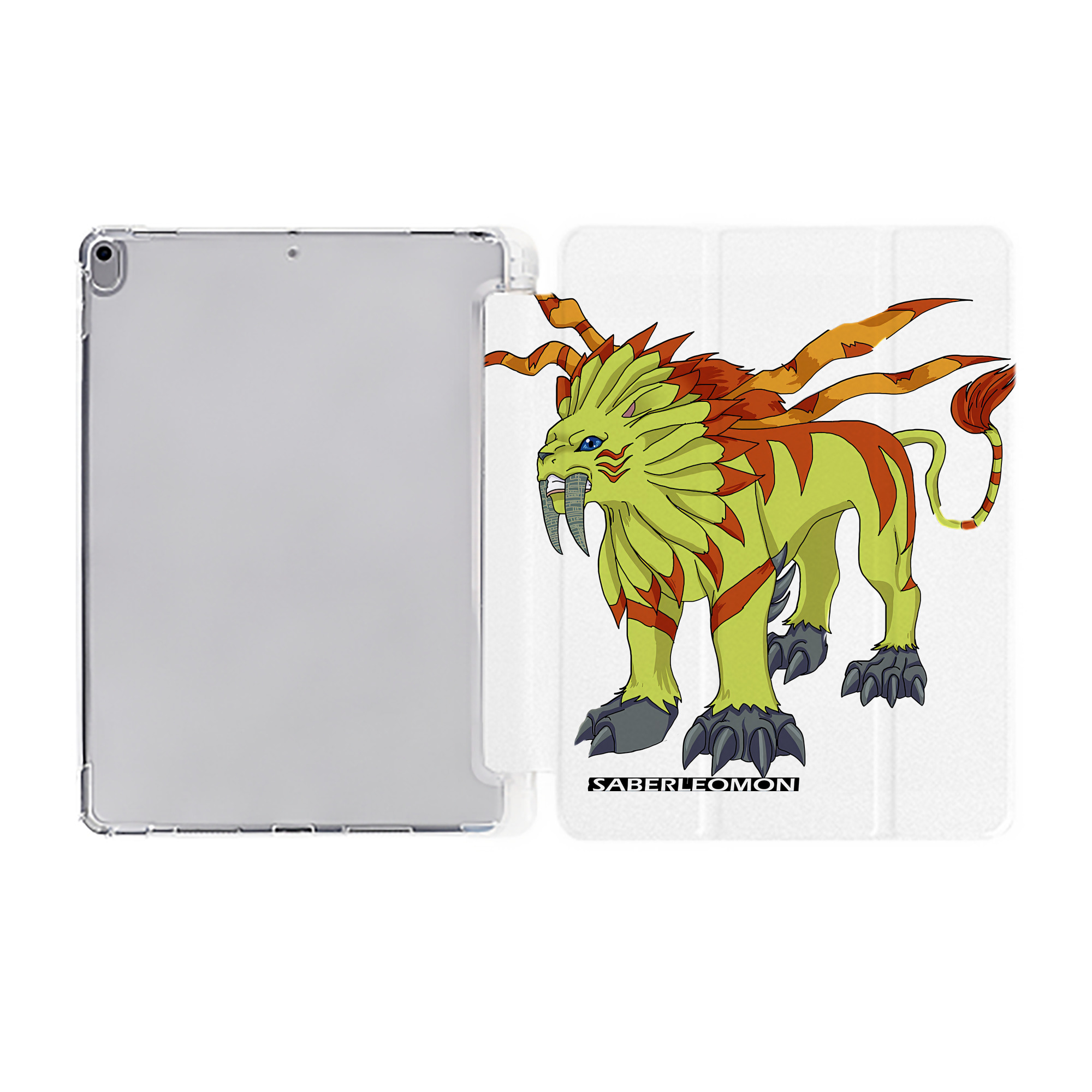 （画像用） Digimon デジタルモンスター/デジモン IPad ケース ペン収納付き 三つ折りスタンド PUレザー×シリコン 対応機種9.5/10.5/10.9インチ